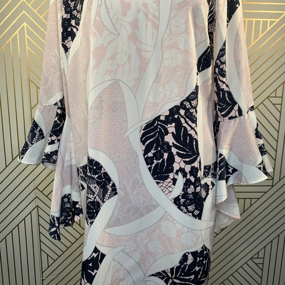 Bar III Ruffle-Sleeve Shift Dress in Pink Combo - Picture 4 of 12